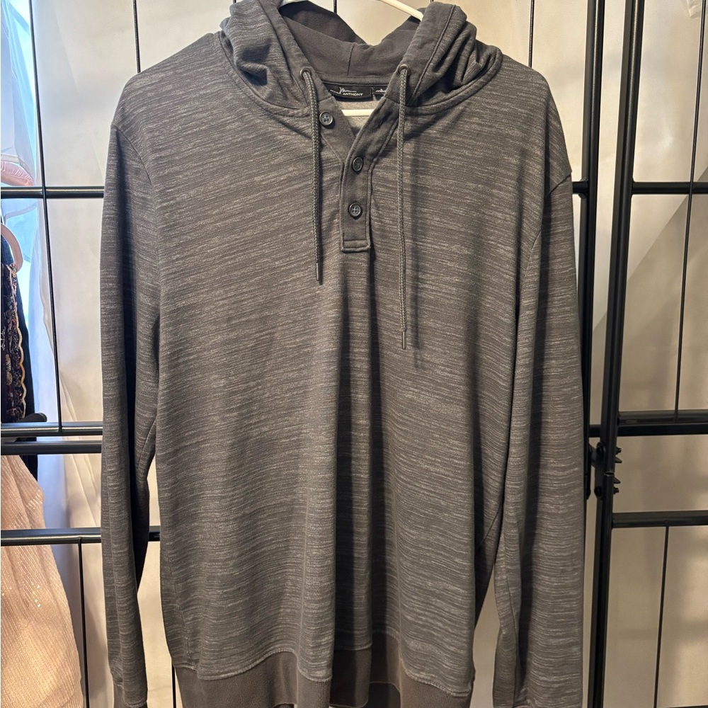 😍Marc Anthony Lightweight Gray Hooded Men's Shirt size large